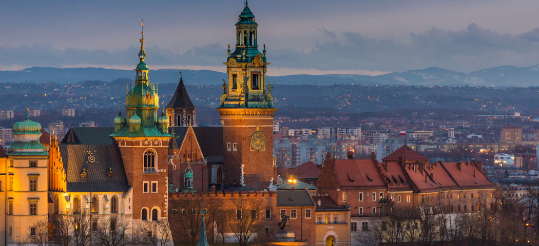 krk wawel wieczorem